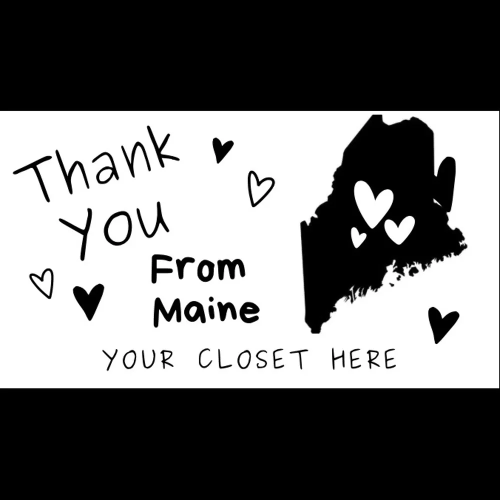 100 Personalized Thank You Thermal Stickers Your State Closet Name Green or Pink